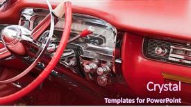  Presentation with automobile - Slide deck consisting of old automobile red dashboard background and a tawny brown colored foreground