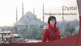  Presentation with ayasofya mosque - Slides featuring old ayasofya blue mosque background and a cream colored foreground