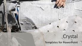  Presentation with landfill - Audience pleasing slide set consisting of old baby doll hand sticking backdrop and a  colored foreground