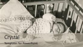  Presentation with vintage - Audience pleasing theme consisting of old baby portrait - vintage photo of little girl backdrop and a  colored foreground