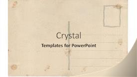  Presentation with postcard - PPT theme with old back postcard background and a lemonade colored foreground