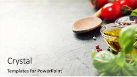  Presentation with food supply - Slide set consisting of old background vegetarian food background and a white colored foreground