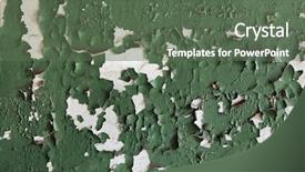  Presentation with coloured - Slide set consisting of old bad history - abandoned wall coloured in green background and a ocean colored foreground