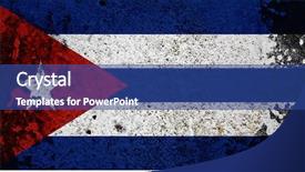  Presentation with cuba - Audience pleasing PPT theme consisting of old bad history - grunge cuba flag flag series backdrop and a ocean colored foreground