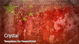  Presentation with china flag - Audience pleasing slides consisting of old bad history - grunge flag of china backdrop and a tawny brown colored foreground