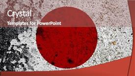  Presentation with japan flag - Audience pleasing presentation consisting of old bad history - grunge flag of japan flag backdrop and a violet colored foreground