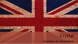  Presentation with great britain - Presentation theme with old bad history - rusty flag of great britain background and a red colored foreground