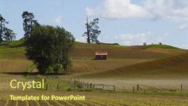  Presentation with barn - Slide deck having old barn in field of corn new zealand background and a tawny brown colored foreground