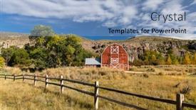  Presentation with barn - Presentation theme with old-barn-in-the-prairie background and a light blue colored foreground
