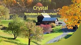  Presentation with fall foliage - Beautiful PPT theme featuring old barn in vermont rural backdrop and a tawny brown colored foreground