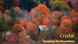  Presentation with fall foliage - Beautiful PPT theme featuring old-barn-surrounded-by-colorful backdrop and a tawny brown colored foreground