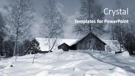  Presentation with barn - Theme featuring old-barn-surrounded-by-snowy background and a gray colored foreground
