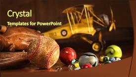  Presentation with old wood - Colorful presentation theme enhanced with old baseball and glove backdrop and a wine colored foreground