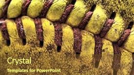  Presentation with vintage baseball - Theme featuring old baseball ball detail background and a tawny brown colored foreground