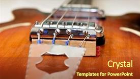  Presentation with bass guitar - Slide deck consisting of old bass guitar close-up background and a tawny brown colored foreground