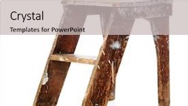  Presentation with step - PPT theme with old battered paint-spattered step background and a light gray colored foreground