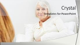  Presentation with bedridden patient - Theme having old bedridden senior woman background and a white colored foreground