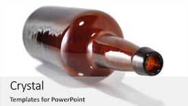  Presentation with beer bottle - PPT theme featuring old beer bottle background and a light gray colored foreground