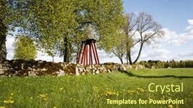  Presentation with tower - Cool new presentation design with old-bell-tower-and-stone backdrop and a  colored foreground