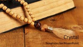  Presentation with holy bible - Colorful presentation theme enhanced with old bibles - wooden rosary beads and holy backdrop and a red colored foreground