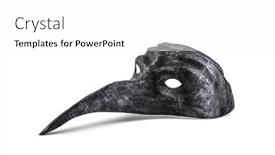  Presentation with bird - Slide set featuring old-bird-mask-isolated background and a white colored foreground