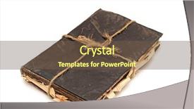  Presentation with old book - Beautiful presentation theme featuring old black book tied up backdrop and a tawny brown colored foreground