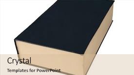  Presentation with old book - Slide deck with old black large hardback book background and a lemonade colored foreground