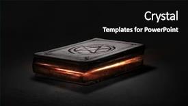  Presentation with magic book - Presentation theme with old black magic book background and a black colored foreground