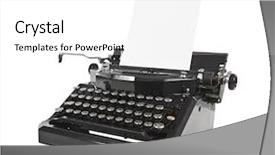  Presentation with old black men - Beautiful presentation theme featuring old black typewriter with paper backdrop and a white colored foreground