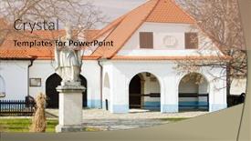  Presentation with czech republic - Cool new PPT layouts with old-blacksmith-shop-tesany-czech backdrop and a coral colored foreground