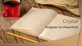  Presentation with travel journal - Beautiful presentation design featuring old-blank-notebook-or-travel backdrop and a lemonade colored foreground