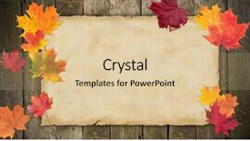  Presentation with old paper - Theme consisting of old blank paper with autumn maple leaves background and a lemonade colored foreground
