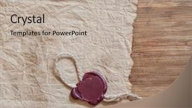  Presentation with parchment paper - PPT theme consisting of old blank parchment paper background and a mint green colored foreground