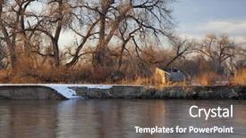  Presentation with duck hunting - Audience pleasing PPT layouts consisting of old blind for waterfowl hunting backdrop and a dark gray colored foreground