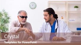  Presentation with old man - PPT theme featuring old-blind-man-visiting-young background and a  colored foreground