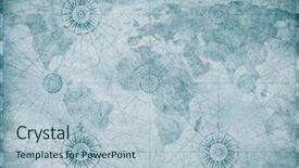  Presentation with nautical - Presentation theme consisting of old blue medieval nautical world background and a light blue colored foreground