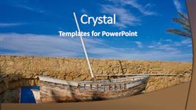  Presentation with boat - Colorful presentation design enhanced with old boat in nova tabarca backdrop and a  colored foreground