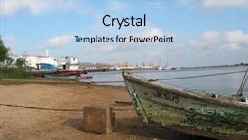  Presentation with old fishing boat - Presentation with old boat named jesus background and a light blue colored foreground