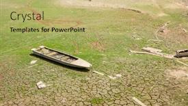  Presentation with drought - Beautiful presentation featuring old-boat-on-dried-crack backdrop and a yellow colored foreground