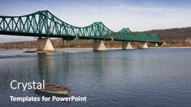  Presentation with boat river - Presentation theme having old-boat-on-vistula-river background and a gray colored foreground