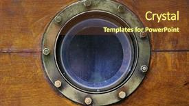  Presentation with old ship - Colorful slide deck enhanced with old boat porthole close-up backdrop and a tawny brown colored foreground