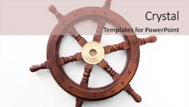  Presentation with wheel - Amazing slide deck having old boat steering wheel isolated backdrop and a coral colored foreground