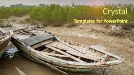  Presentation with patterns - Presentation design having old-boat-wreck-with-interesting background and a tawny brown colored foreground