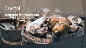  Presentation with wrist bones - Amazing slides having old bones in a barrel backdrop and a  colored foreground