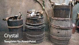  Presentation with bone marrow - Beautiful PPT theme featuring old bones in a barrel backdrop and a  colored foreground