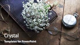  Presentation with vintage literature - Beautiful slide set featuring romance literature - old book and a small backdrop and a tawny brown colored foreground