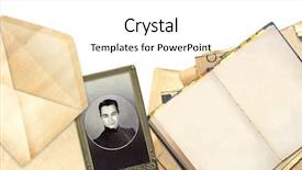  Presentation with old photo - Beautiful presentation theme featuring old book and photo backdrop and a white colored foreground