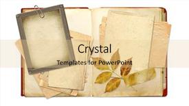  Presentation with feather and old book - Cool new presentation theme with old book and photos objects backdrop and a lemonade colored foreground