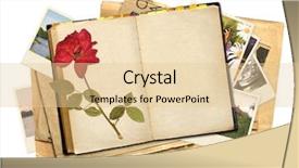  Presentation with memory book - Colorful presentation design enhanced with old book and photos objects backdrop and a lemonade colored foreground