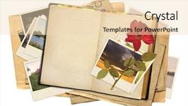  Presentation with memory book - PPT layouts featuring old book and photos objects background and a lemonade colored foreground